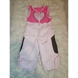 Columbia Pink Baby Toddler Snow Bibs With Heart Size 24M
